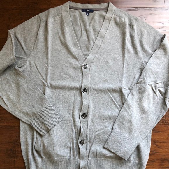 Gap mens gray button down sweater size M - Picture 2 of 5